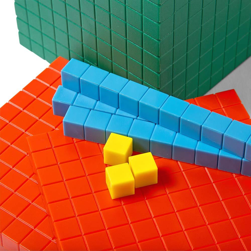 image:imagehand2mind Differentiated Plastic Base Ten Blocks Complete Set Place Value Blocks Counting Cubes for Kids Math Base 10 Math Manipulatives for Kids Kindergarten Homeschool Supplies Set of 484