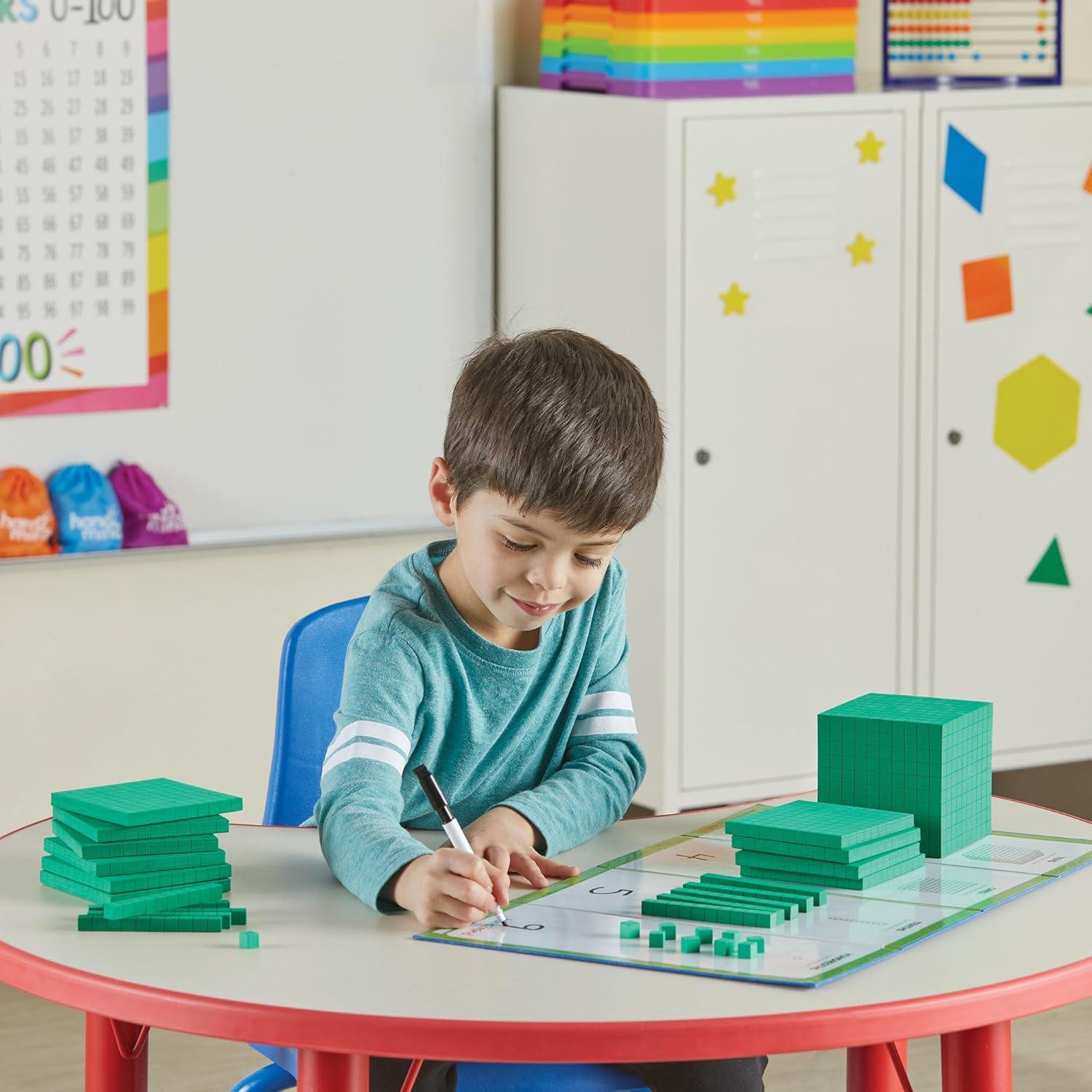 image:imagehand2mind Interlox Base Ten Blocks Activity Set Place Value Manipulatives Base 10 Blocks for Math Counting Cubes Math Manipulatives 1st Grade Small Group Classroom Must Haves 133 PiecesFoam