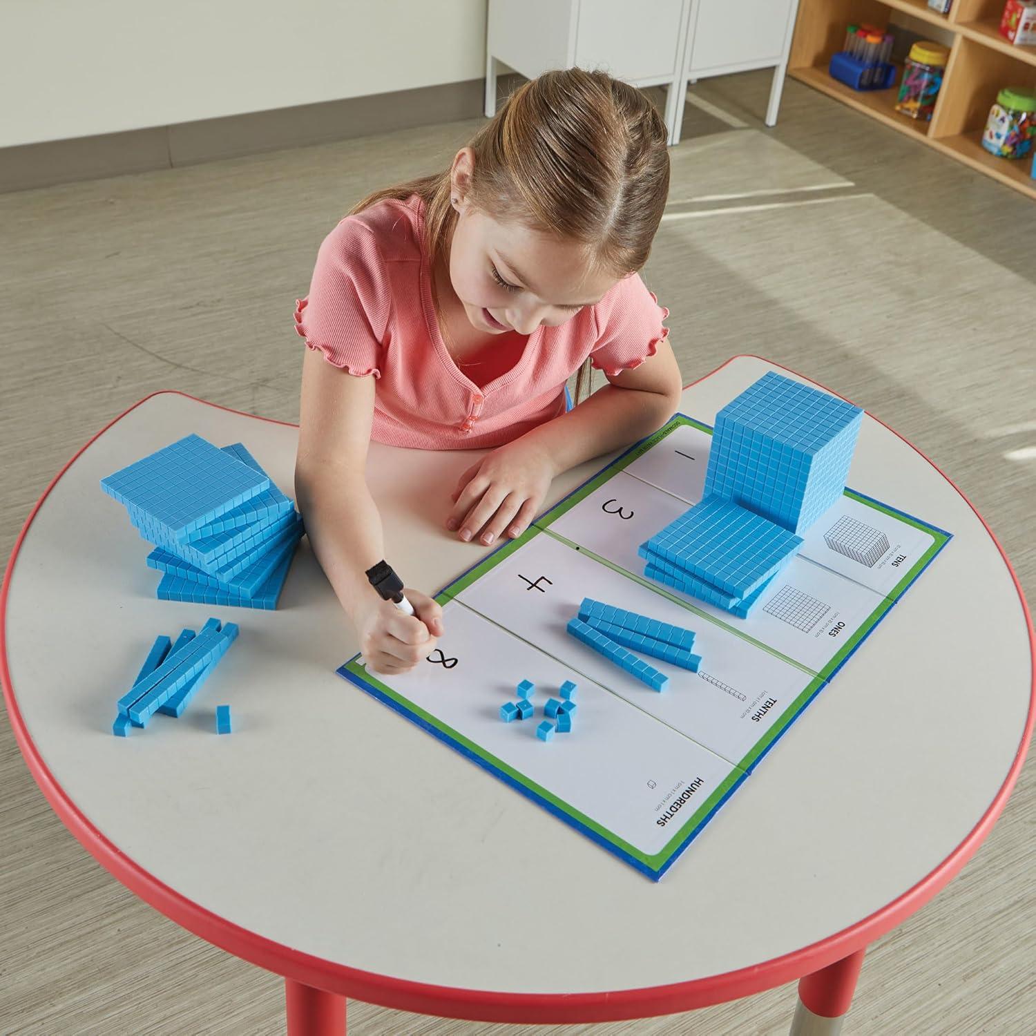 image:imagehand2mind Interlox Base Ten Blocks Activity Set Place Value Manipulatives Base 10 Blocks for Math Counting Cubes Math Manipulatives 1st Grade Small Group Classroom Must Haves 133 PiecesPlastic