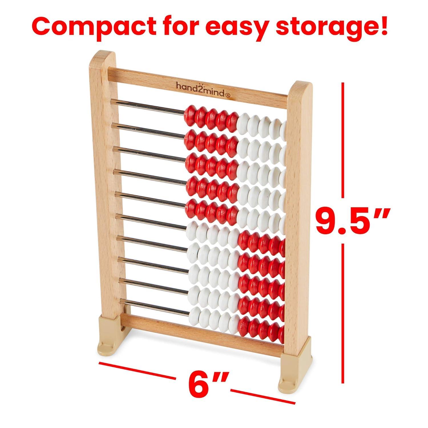 image:imagehand2mind Mini 100Bead Wooden Rekenrek Abacus Abacus for Kids Math Wooden Counting Math Manipulatives Bead Counters for Kids Math Learn Counting and Numbers Homeschool Supplies Set of 1Set of 25