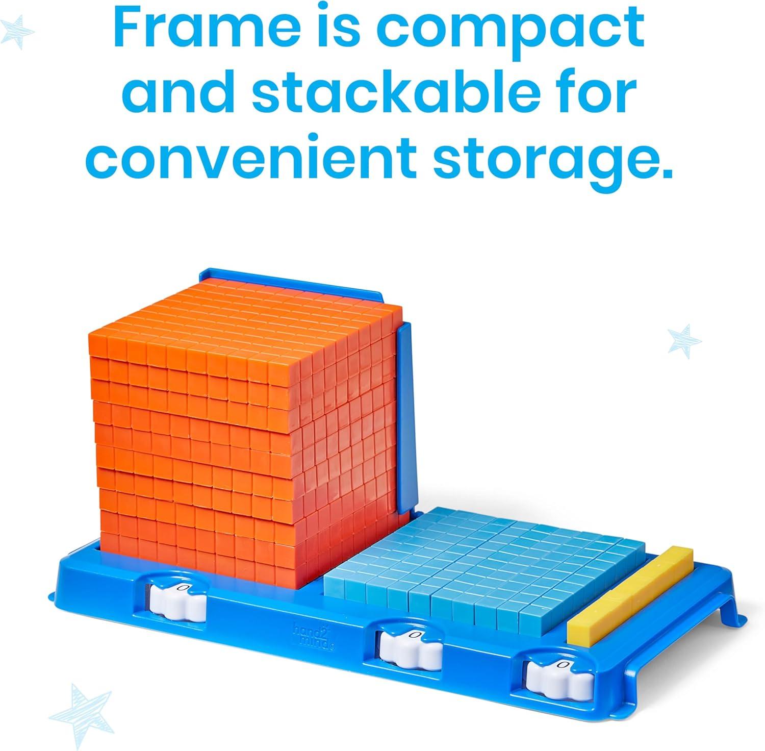image:imagehand2mind Place Value Frame with Base Ten Blocks Math Manipulatives Kindergarten Montessori Math Materials Counting Cubes Classroom Supplies for Teacher Elementary