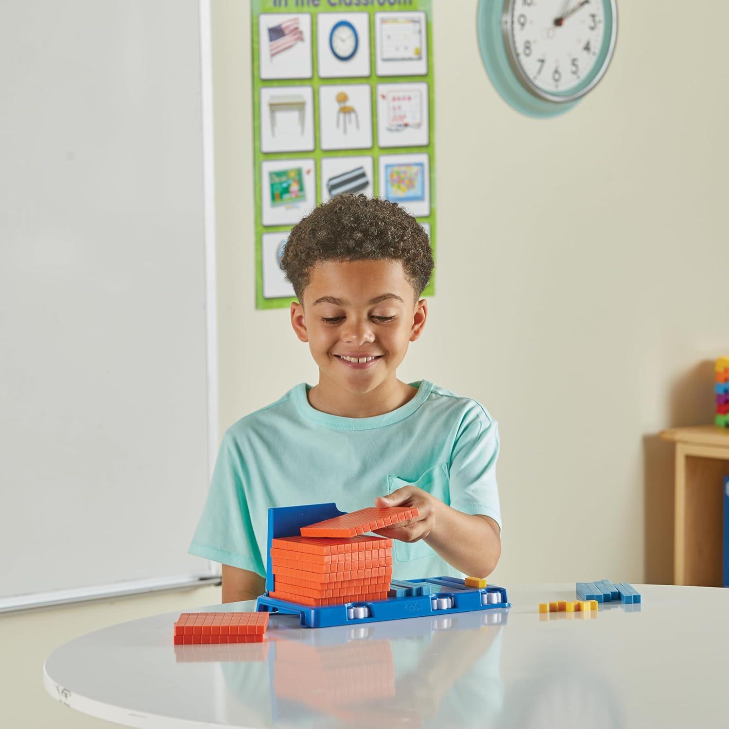 image:imagehand2mind Place Value Frame with Base Ten Blocks Math Manipulatives Kindergarten Montessori Math Materials Counting Cubes Classroom Supplies for Teacher Elementary