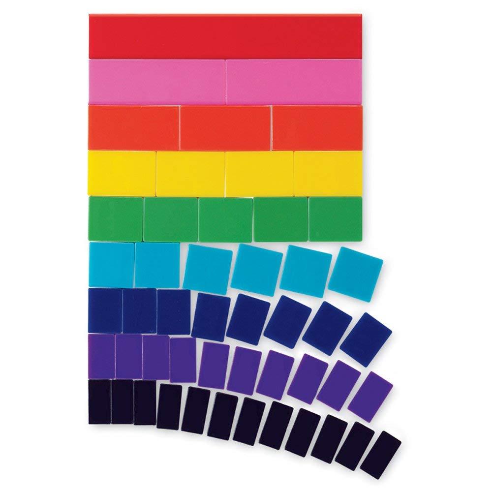 image:imagehand2mind Plastic Rainbow Blank Fraction Tiles Montessori Math Materials for Kids to Learn Fraction Equivalence Math Manipulatives 4th Grade Fraction Homeschool Supplies Set of 51