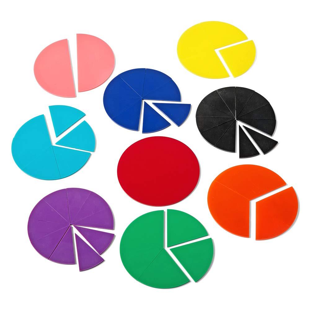 image:imagehand2mind Plastic Rainbow Fraction Circles Fraction Manipulatives Unit Fraction Rainbow Circle Math Manipulatives Fraction Games Montessori Math Homeschool Supplies Set of 51