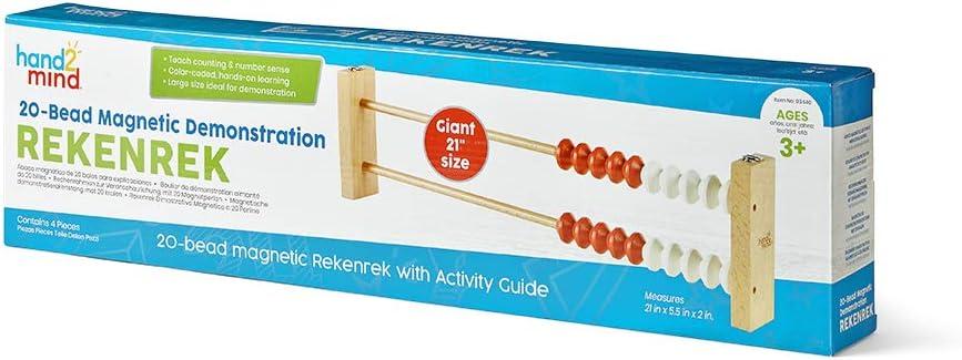 image:imagehand2mind93440 20Bead Giant Magentic Rekenrek Colored Abacus for Kids Wooden Counting Math Manipulatives Learn Counting and Numbers Set of 1