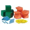 hand2mind Differentiated Foam Base Ten Blocks Complete Set, Place Value Blocks, Counting Cubes, Base 10 Math Manipulatives, Teacher Supplies for Math Classroom, Montessori Math Materials (Set of 484)
