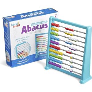 Hand2Mind Color Changing Plastic Abacus, Abacus for Kids, Math Manipulatives, Counting Rack, Educational Toys for Elementary Kids (Set of 1)(Color-Changing Abacus)