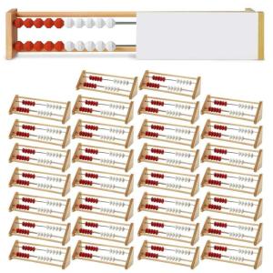hand2mind 20 Bead Wooden Rekenrek Classroom Set, Abacus for Kids Math, Math Manipulatives Kindergarten, Counting Rack for Kids, Counters for Kids Math, Educational Toys for Elementary Kids (Set of 25)
