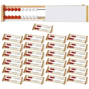 hand2mind 20-Bead Wooden Rekenrek Abacus Classroom Set, Colored Abacus for Kids Math, Wooden Counting Math Manipulatives, Bead Counters for Kids Math, Homeschool Supplies (Set of 26)