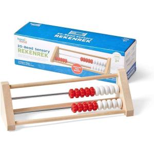 hand2mind 20-Bead Wooden Sensory Rekenrek Abacus, Abacus for Kids Math, Wooden Counting Math Manipulatives, Bead Counters for Kids Math, Learn Counting and Numbers, Homeschool Supplies (Set of 1)