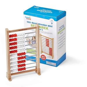 hand2mind Mini 100-Bead Wooden Rekenrek Abacus, Abacus for Kids Math, Wooden Counting Math Manipulatives, Bead Counters for Kids Math, Learn Counting and Numbers, Homeschool Supplies (Set of 1)(Set of 25)