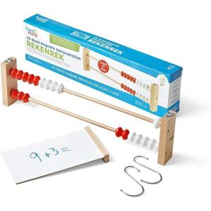 hand2mind-93440 20-Bead Giant Magentic Rekenrek Colored Abacus, for Kids, Wooden Counting Math Manipulatives, Learn Counting and Numbers (Set of 1)