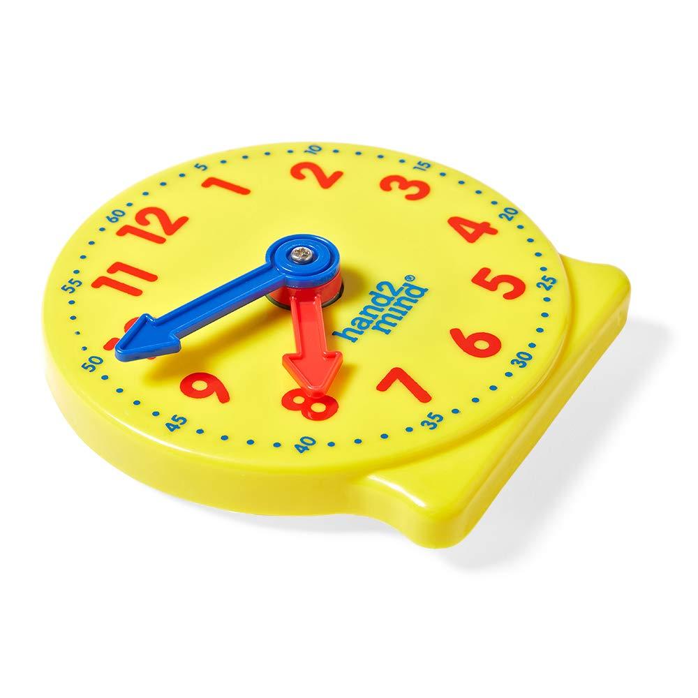 image:imagehand2mind Plastic Mini Geared Clock Learning Clock Classroom Kit Clock for Kids Learning to Tell Time Yellow Practice Clock for Kids Teaching Clock School Supplies Set of 1