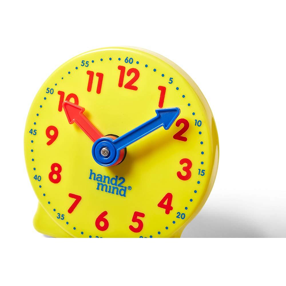 image:imagehand2mind Plastic Mini Geared Clock Learning Clock Classroom Kit Clock for Kids Learning to Tell Time Yellow Practice Clock for Kids Teaching Clock School Supplies Set of 1