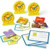 Hand2Mind Telling Time Basics Center Kit – Learn to Tell Time Activity Set with Analog Classroom Clock for Kids, Yellow