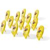 Hand2mind Mini Geared Clock for Teaching and Learning to Tell Time – Analog Learning Clock for Kids and Classrooms (Set of 12), Yellow