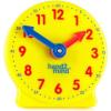 Hand2mind Mini Geared Clock for Teaching and Learning to Tell Time – Analog Learning Clock for Kids and Classrooms (Set of 12), Yellow