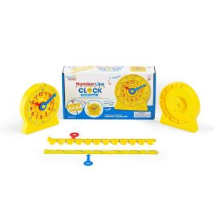 hand2mind NumberLine Clock, Telling Time Teaching Clock, Learn to Tell Time Clock, Analog Classroom Learning Clock, Teaching Time Math Manipulatives, Clocks for Kids Learning to Tell Time (Set of 6)(Small group)