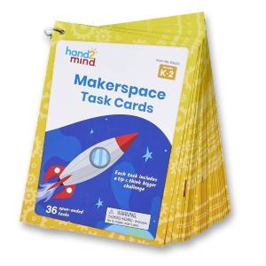 hand2mind Makerspace Task Cards, Grades 6-8, STEM Challenge Cards, STEM Classroom Centers, Makerspace Supplies, Middle School Science Classroom Supplies, STEM Kids Learning Activities(Grades K-2)