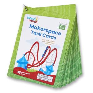 hand2mind Makerspace Task Cards, Grades 6-8, STEM Challenge Cards, STEM Classroom Centers, Makerspace Supplies, Middle School Science Classroom Supplies, STEM Kids Learning Activities(Grades 3-5)