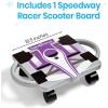 hand2mind Purple Indoor Scooter Board with Handles, Sit Down Floor Scooter(Purple Speedway Racer)