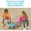 hand2mind Blue Indoor Scooter Board with Handles, Sit Down Floor Scooter(Blue Speedway Racer)