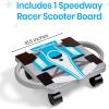 hand2mind Blue Indoor Scooter Board with Handles, Sit Down Floor Scooter(Blue Speedway Racer)