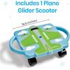 hand2mind Green Indoor Scooter Board with Handles(Green Plane Glider)