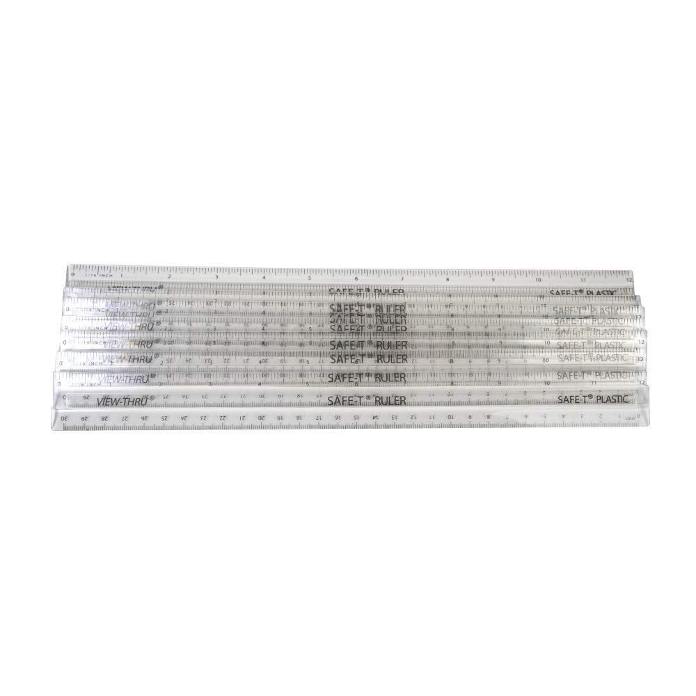 image:imagehand2mind Clear 12 SafeT Plastic Ruler Set Safety Ruler with Inches Centimeters and Millimeters SemiFlexible Ruler for Kids Rulers Bulk for Classroom School Supplies for Teachers Set of 24
