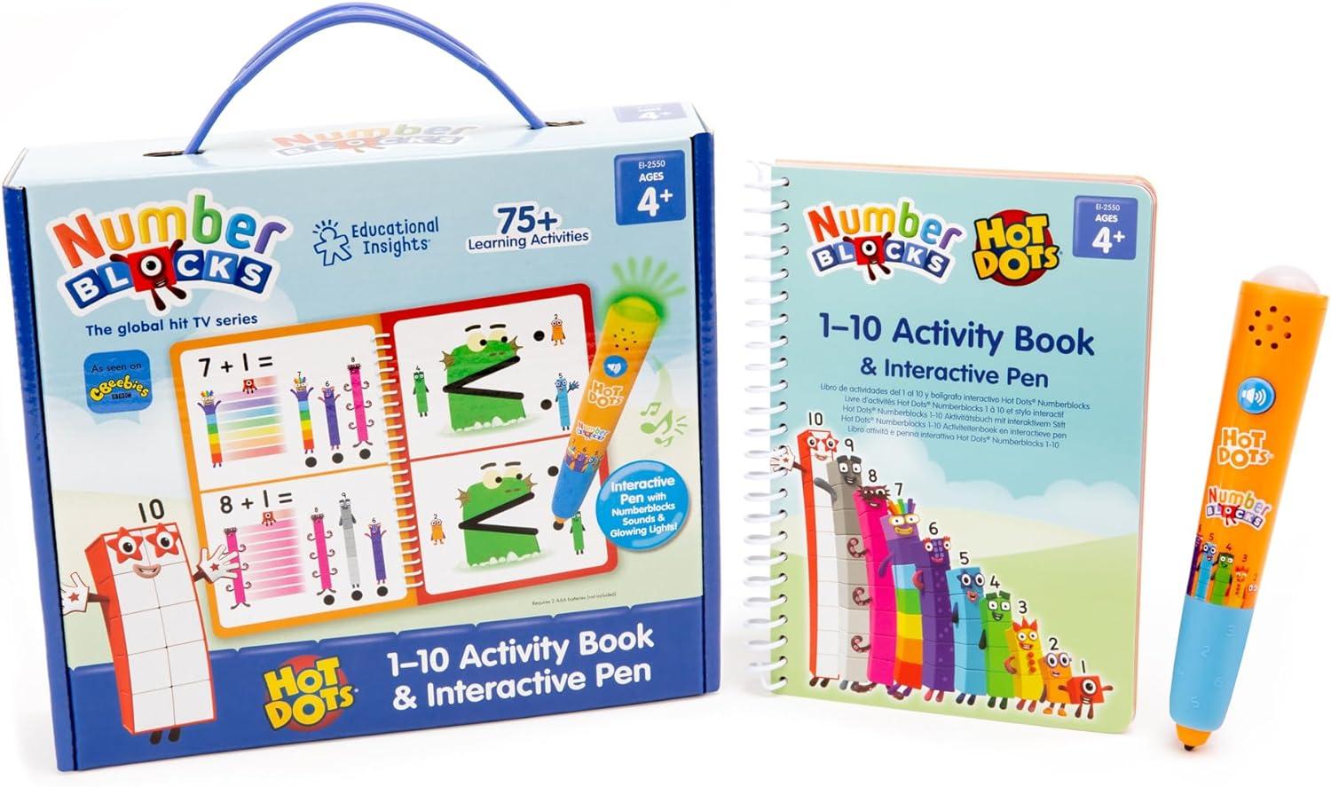 image:imageEducational Insights Hot Dots Numberblocks Workbook Numbers 110 with Interactive Pen 75 Activities Gift for Kids Ages 4Numberblocks