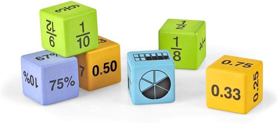 image:imagehand2mind Multiple Representation Equivalency Dice Set Fraction Equivalency Foam Cubes for Classroom Decimal Manipulatives Educational Toys for Elementary Kids Math Teacher Supplies