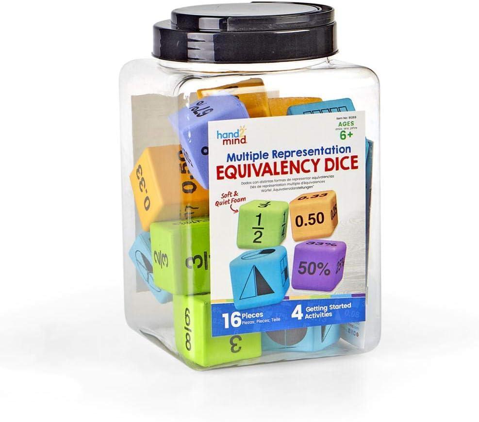 image:imagehand2mind Multiple Representation Equivalency Dice Set Fraction Equivalency Foam Cubes for Classroom Decimal Manipulatives Educational Toys for Elementary Kids Math Teacher Supplies