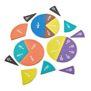 hand2mind Foam Rainbow Fraction Circles, Fraction Manipulatives, Unit Fraction, Rainbow Circle Math Manipulatives, Fraction Games, Montessori Math, Homeschool Supplies (Set of 51)