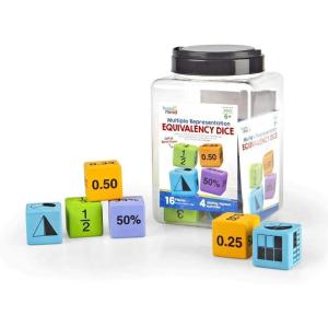 hand2mind Multiple Representation Equivalency Dice Set, Fraction Equivalency, Foam Cubes for Classroom, Decimal Manipulatives, Educational Toys for Elementary Kids, Math Teacher Supplies