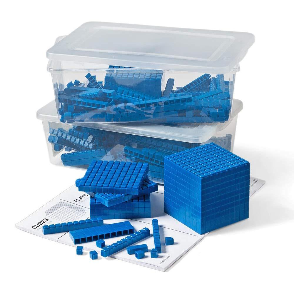 image:imagehand2mind Blue Plastic Interlox Connecting Base Ten Blocks Complete Set Place Value Blocks Counting Cubes for Kids Math Math Manipulatives for Kids Kindergarten Homeschool Supplies Set of 322