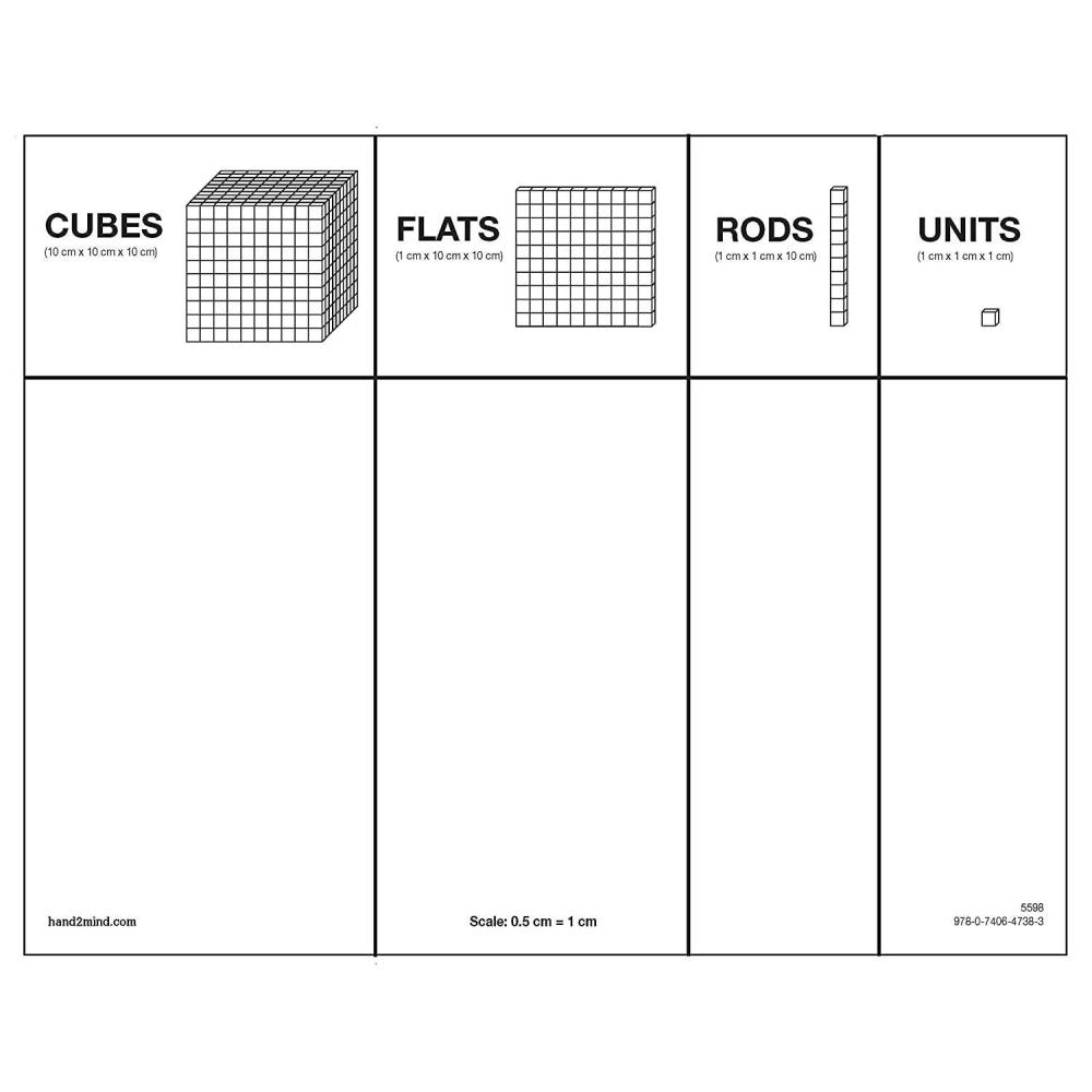 image:imagehand2mind Paper Base Ten Place Value Mat Counting Cubes for Kids Math Place Value Chart Math Blocks Kindergarten Classroom Supplies Base 10 Math Manipulatives Pack of 25 Mats