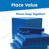 hand2mind Blue Plastic Interlox Connecting Base Ten Blocks Complete Set, Place Value Blocks, Counting Cubes for Kids Math, Math Manipulatives for Kids, Kindergarten Homeschool Supplies (Set of 161)