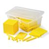 hand2mind Yellow Plastic Base Ten Blocks Complete Classroom Set, Place Value Blocks, Counting Cubes, Math Blocks Kindergarten, Manipulative Kit for Mathematics for Elementary Teachers (Set of 161)