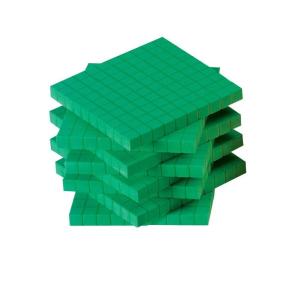 hand2mind 10 Blocks, Green Plastic Base Ten Flats, Place Value Manipulatives, Base 10 Blocks, Counting Manipulatives, Math Manipulatives First Grade, Math Blocks, Place Value Blocks, Base Ten Blocks