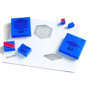 hand2mind Base Ten Stamps, Place Value Stamps Set, Counting Cubes Stamp Set, Base 10 Block Stamp, Math Blocks Kindergarten Classroom Stamp Set, Base 10 Math Manipulatives (Set of 6)