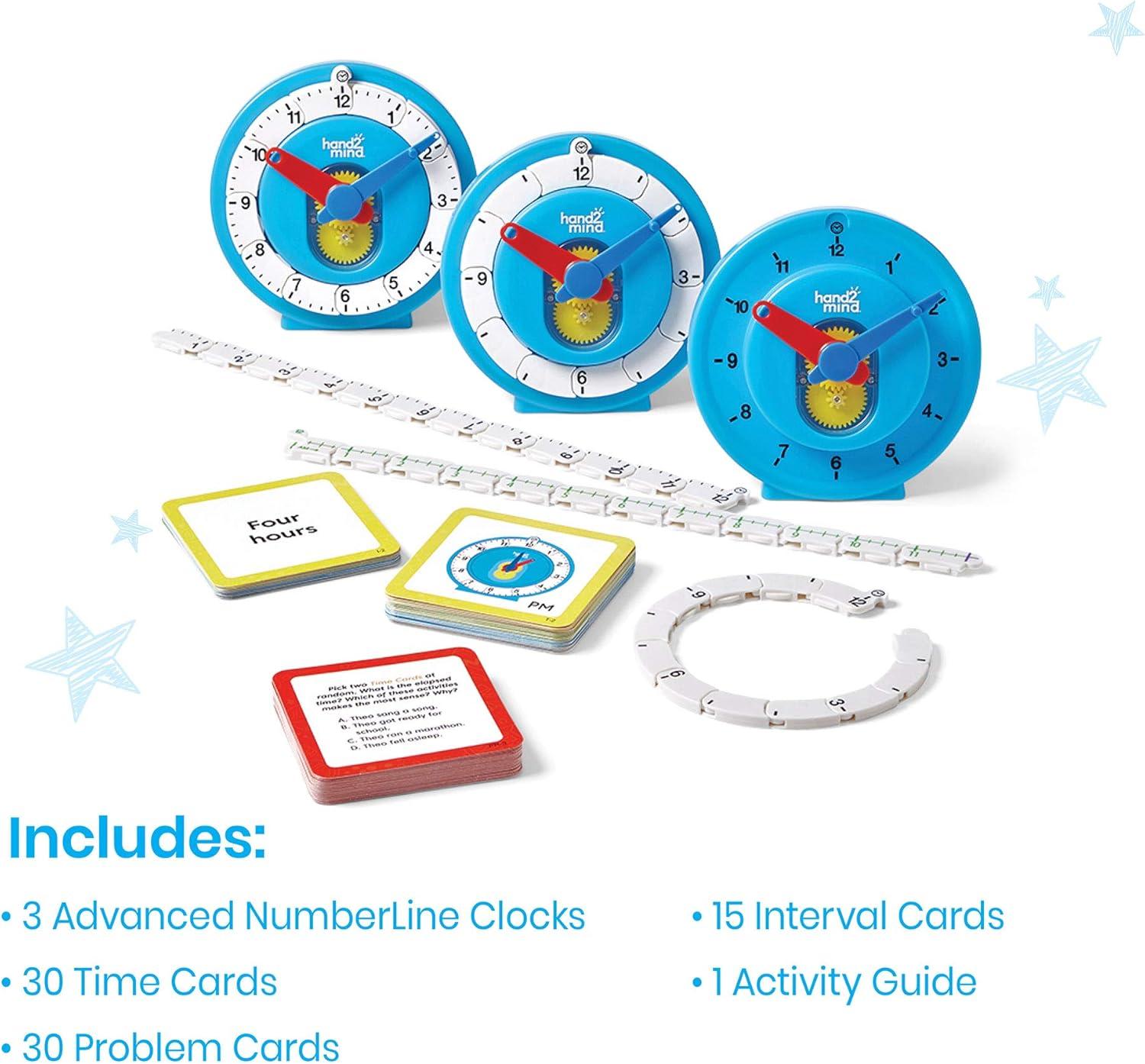image:imagehand2mind Learning Intervals of Time Center 16 Games and Activities Number Line Clock for Kids Learning to Tell Time Math Manipulatives for Telling Time Analog Clock for Kids Learning 1 Pack 93413