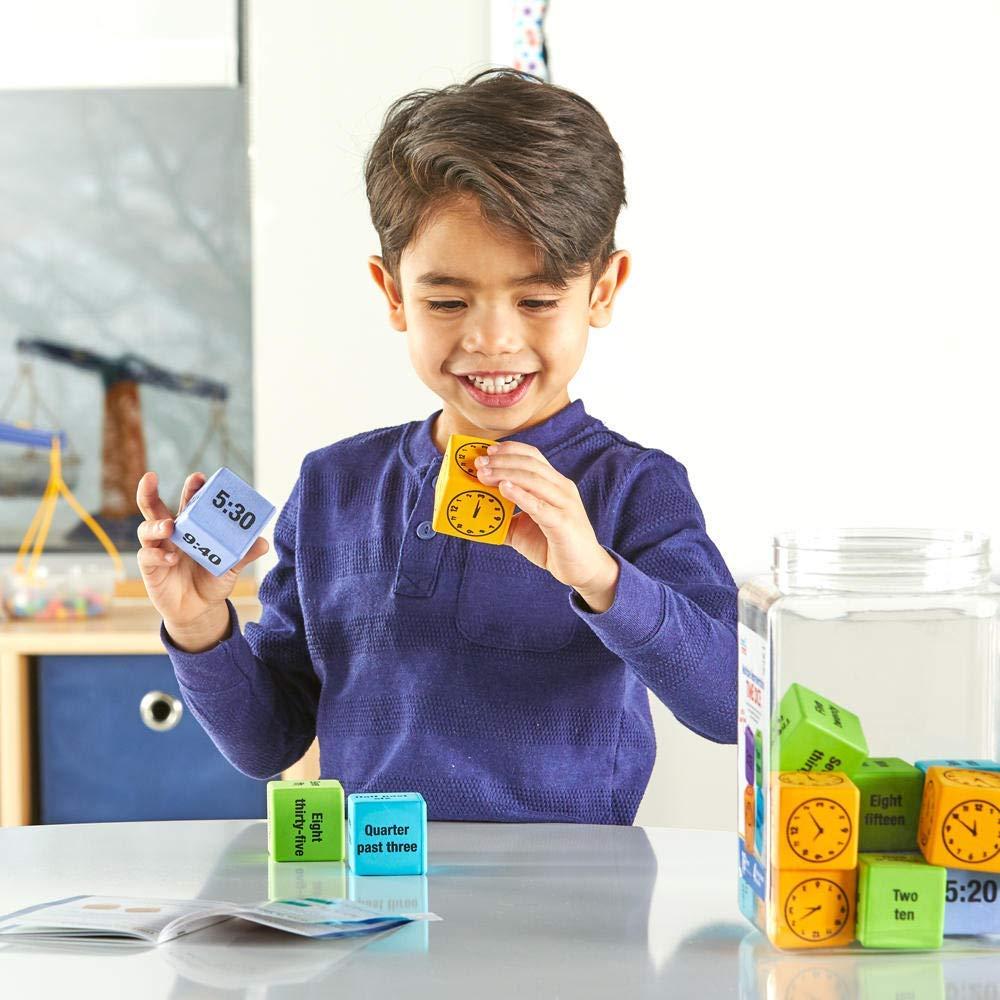 image:imagehand2mind Telling Time Dice Large Foam Dice for Classroom Clock Learning for Kids Kindergarten Learning Activities Clock Manipulatives Math Dice Educational Toys for Elementary Kids Set of 16