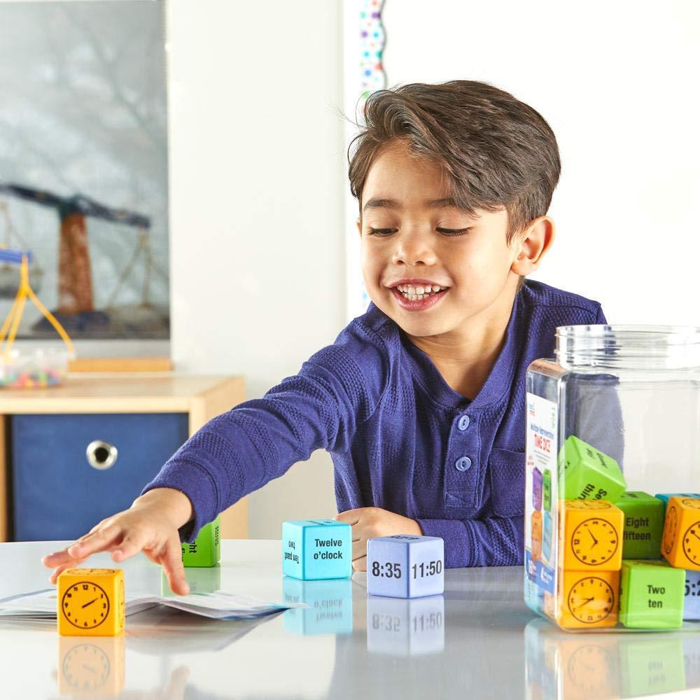 image:imagehand2mind Telling Time Dice Large Foam Dice for Classroom Clock Learning for Kids Kindergarten Learning Activities Clock Manipulatives Math Dice Educational Toys for Elementary Kids Set of 16