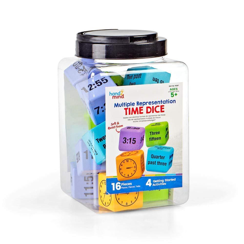 image:imagehand2mind Telling Time Dice Large Foam Dice for Classroom Clock Learning for Kids Kindergarten Learning Activities Clock Manipulatives Math Dice Educational Toys for Elementary Kids Set of 16