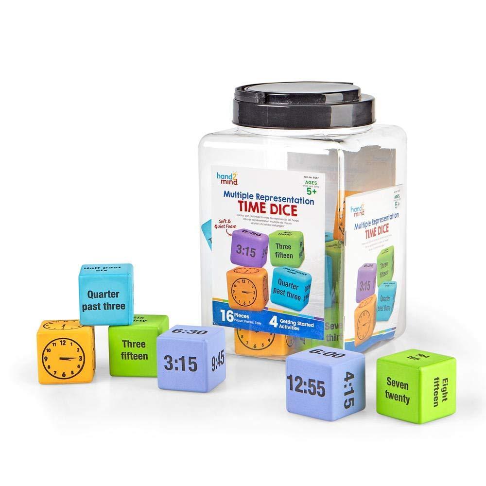 image:imagehand2mind Telling Time Dice Large Foam Dice for Classroom Clock Learning for Kids Kindergarten Learning Activities Clock Manipulatives Math Dice Educational Toys for Elementary Kids Set of 16