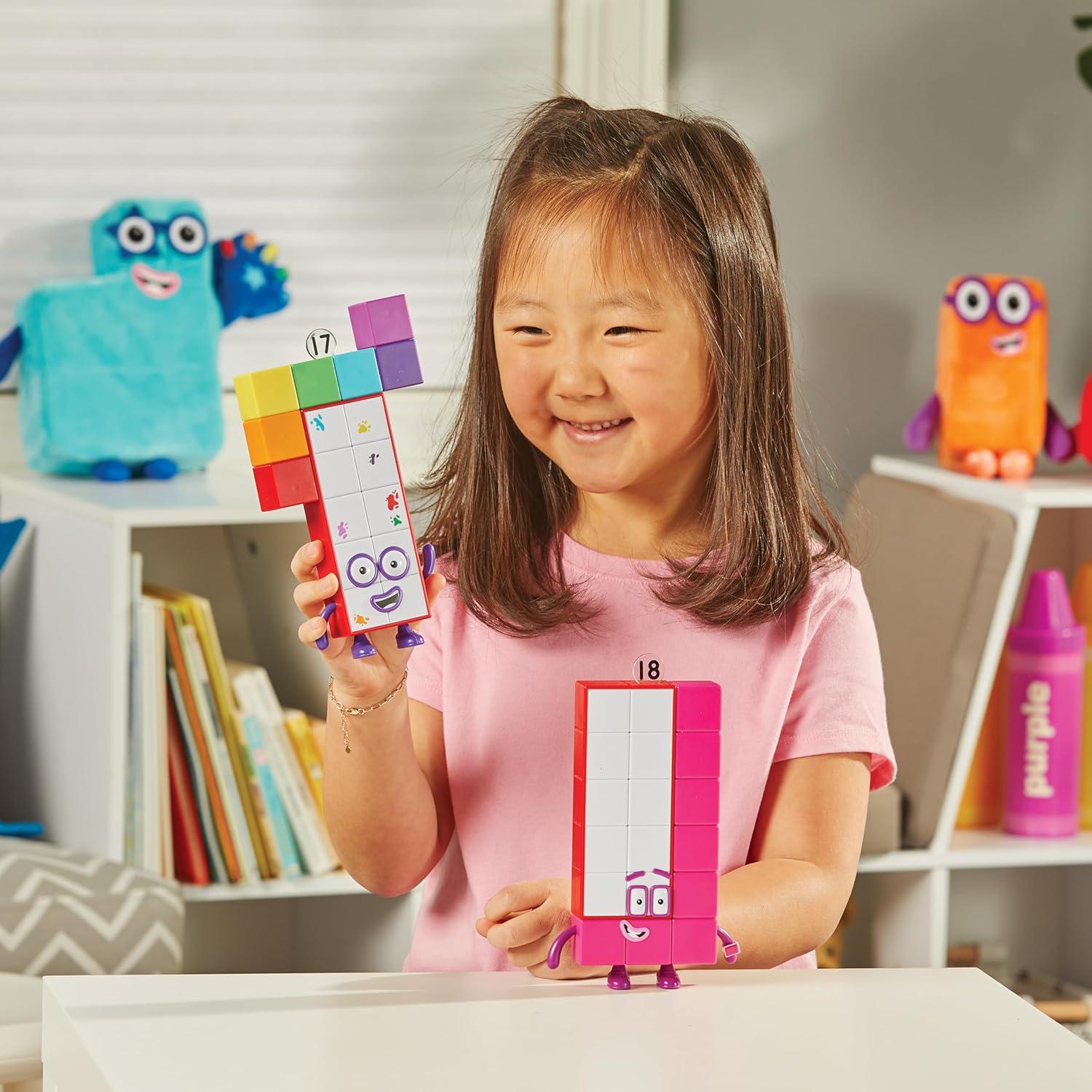 image:imagehand2mind Numberblocks Friends Seventeen and Eighteen Figure Pack Number and Counting Toys for Toddlers Play Figure Playsets Small Figurines for Kids Kindergarten Math and Pretend Play Toys