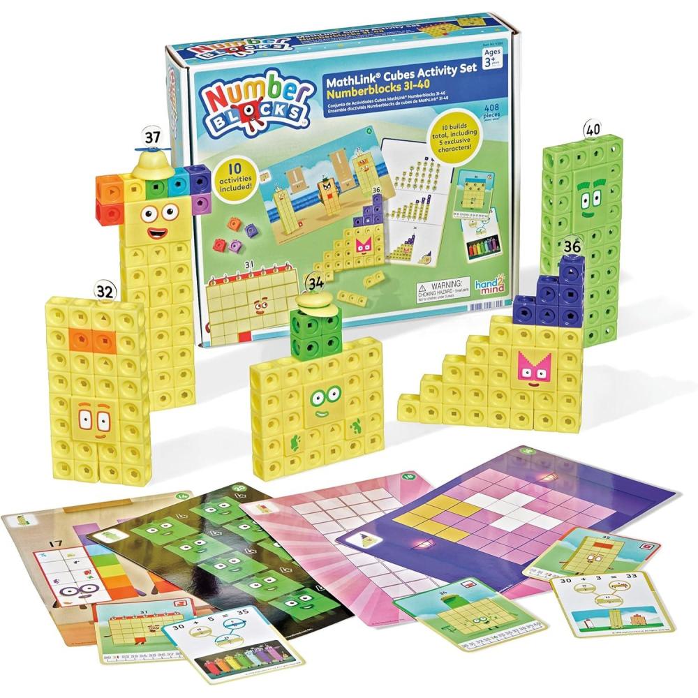 image:imagehand2mind Numberblocks 3140 MathLink Cubes Activity Set Learn Numbers amp Early Math Skills Preschool and Kindergarten Learning Activities Educational Toys for Kids Counting Math Manipulatives