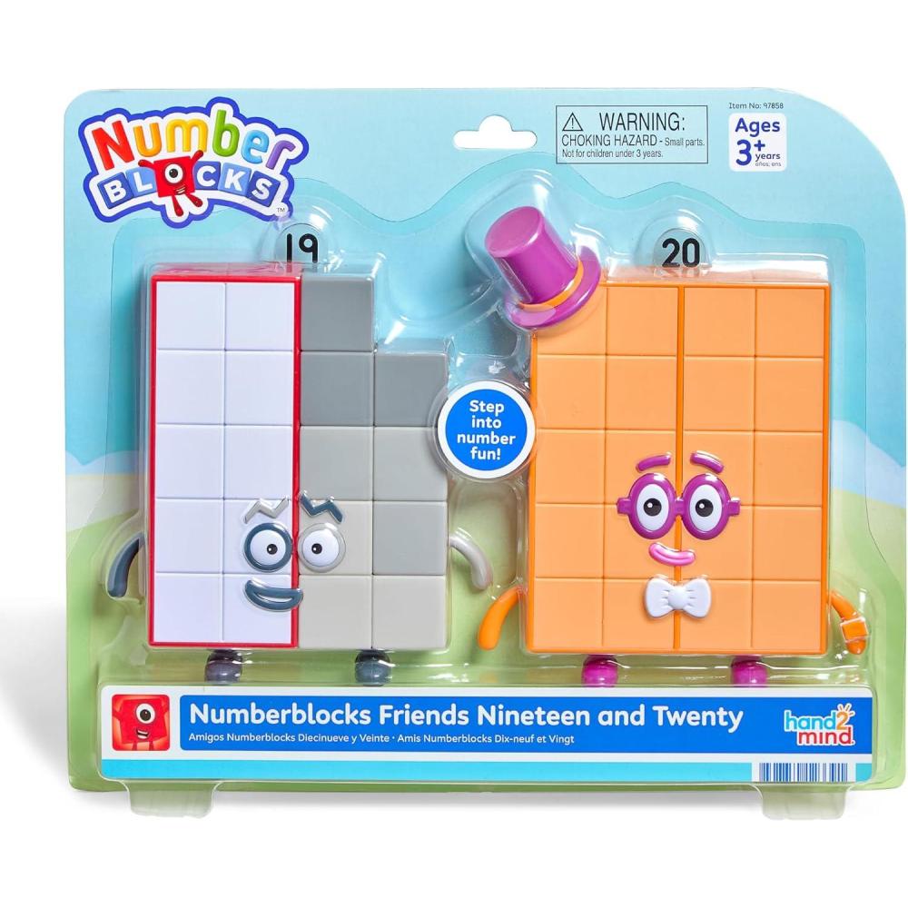 image:imagehand2mind Numberblocks Friends Nineteen and Twenty Figure Pack Number and Counting Toys for Toddlers Play Figure Playsets Small Figurines for Kids Kindergarten Math and Pretend Play Toys