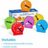 hand2mind Rainbow Geared Mini Clocks, Set of 6