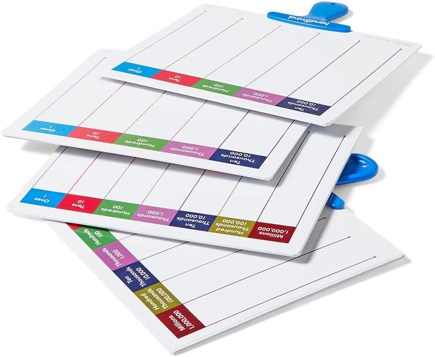 image:imagehand2mind Place Value Answer Board Dry Erase Board Sets Dry Erase Paddles Math Classroom Supplies Base 10 Math Manipulatives for Elementary School 1st Grade Math Materials Pack of 4